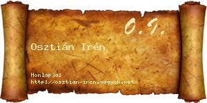 Osztián Irén névjegykártya